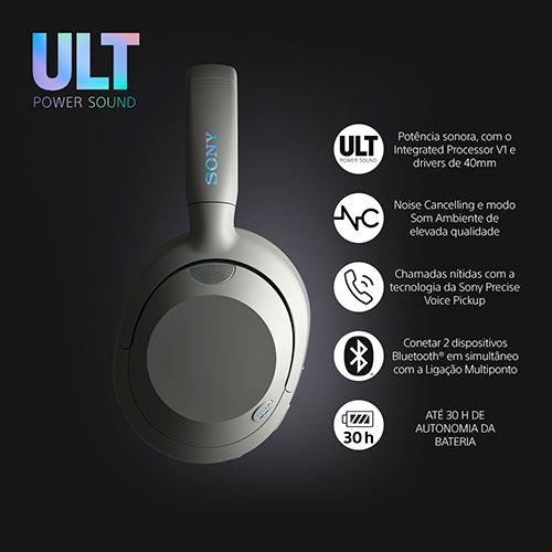 Auscultadores Noise Cancelling Bluetooth Sony ULT Wear WH-ULT900NW - Branco For Sale